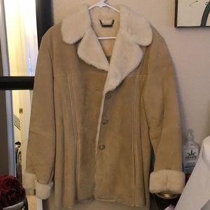 winlit genuine leather fur coat